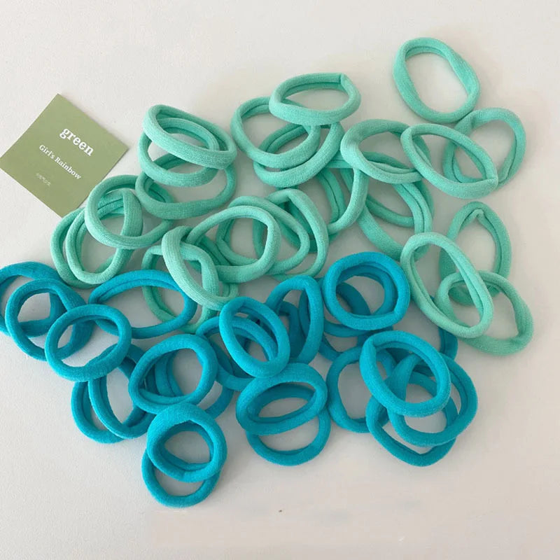 AWAYTR 50PCS/Set Girls Hair Band Hairbands Hair Accessories For Woman Kids Ponytail Holder Elastic Scrunchies Rubber Bands