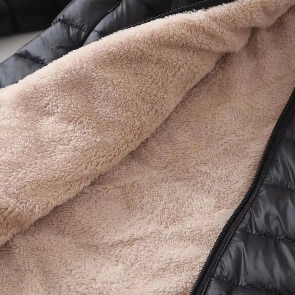 Soft Women Coat Casual Wear Plush Lining S-2XL Autumn Winter Mid-length Jacket  Women Mid-length Coat Keep Warm