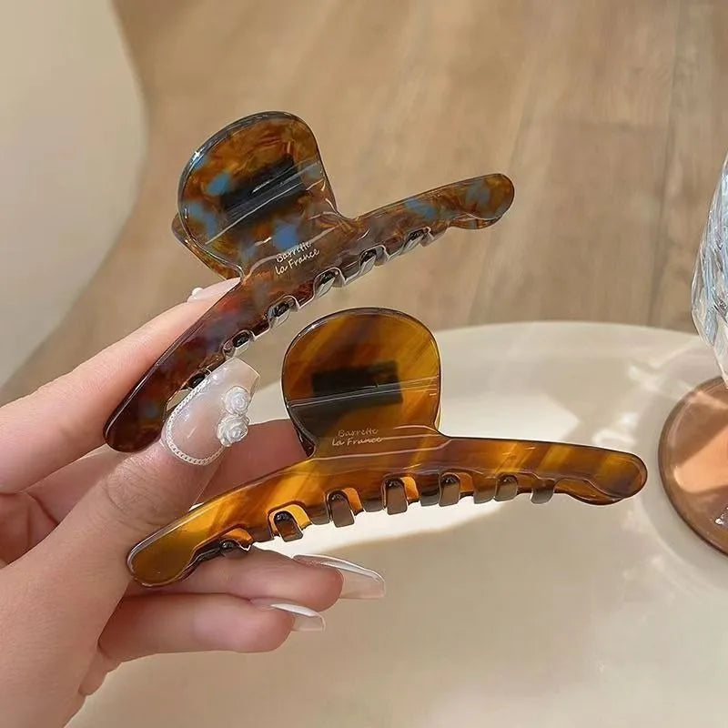 Women Acetate Leopard Hair Claw Hair Claws Chic Barrettes Crab Hairpins Styling Clips Girls Lady Headwear Hair Accessories