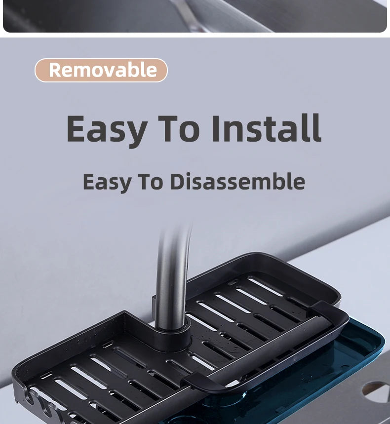 Kitchen Faucet Rack  Kitchen Accessories Sponge Storage Rack Kitchen Sink Rack Holder Dishcloth Towel Rack Filter Basket