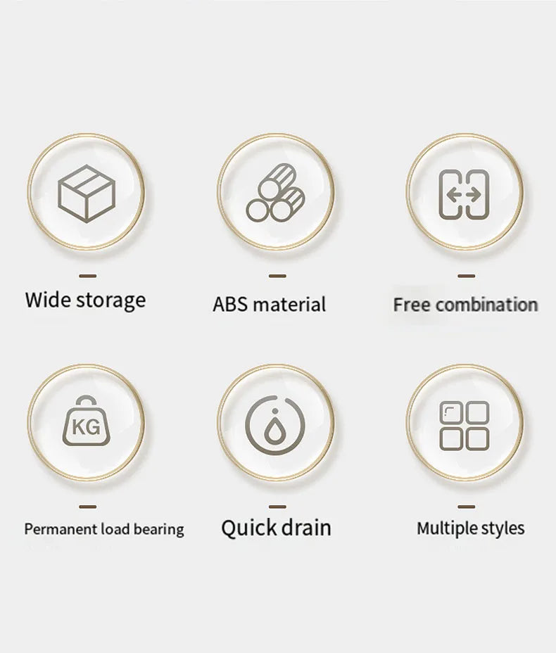 Kitchen Drainable Storage Rack With Hanging Rod Countertop Cleaning Supplies Without Punching Multi-Functional Storage Rack Tool