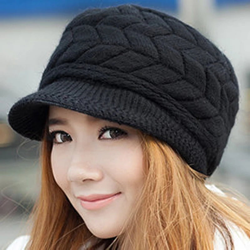 Fashion Warm Winter Women Beret Braided Baggy Knit Crochet Beanie Hat Ski Cap