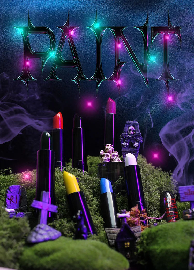 Halloween Matte Lipstick Dark Black Vampire Olive Green Creative Halloween Makeup Face Body Painting