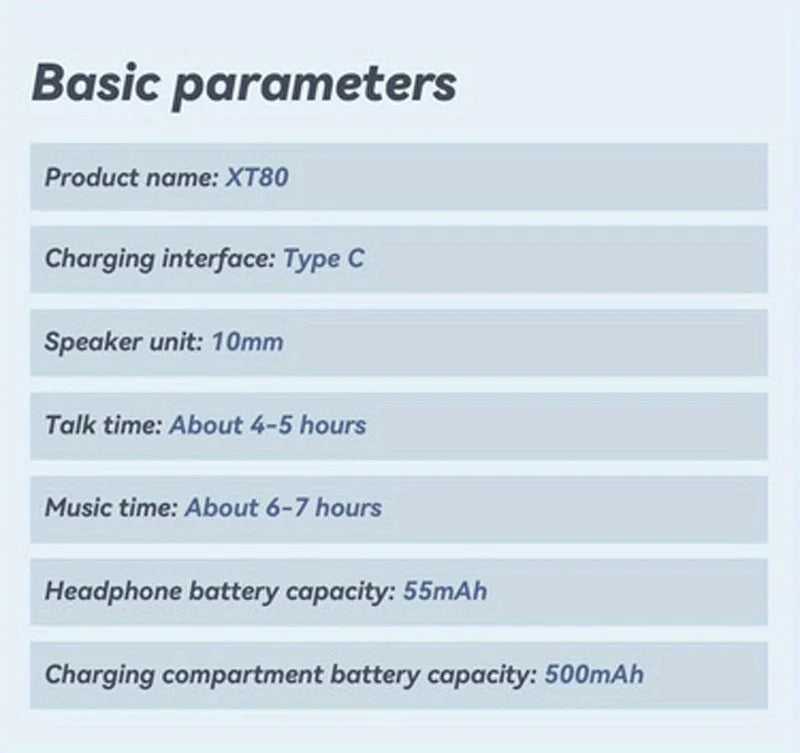 Lenovo XT80 Wireless Headphones Bluetooth 5.3 Earphones True with Mic Button Control Noise Reduction Earhooks Waterproof Headset