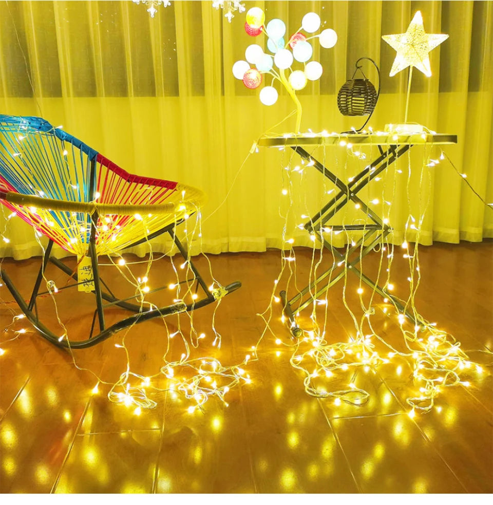 Christmas Tree Decorations Led Fairy String Lights Garlands for Home Garden Wedding Party Outdoor Indoor Decor New Year Gifts