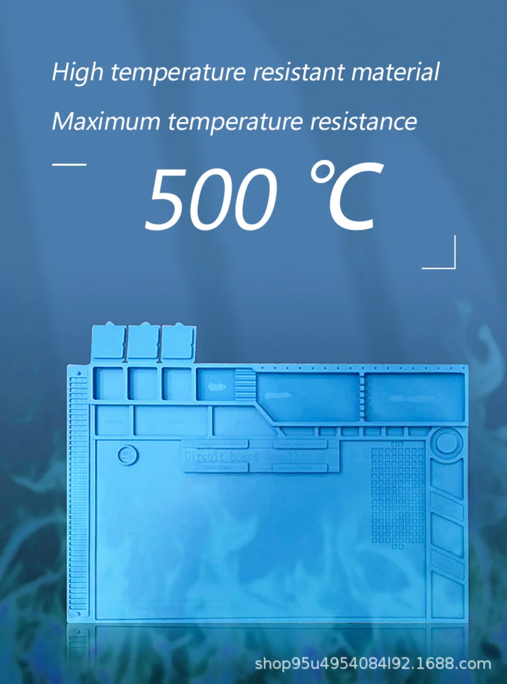 Soldering Station Mat Silicone Work Mat Heat Resistant 932°F Anti-Static Magnetic Mat for Electronic Phone Laptop Watch Repair