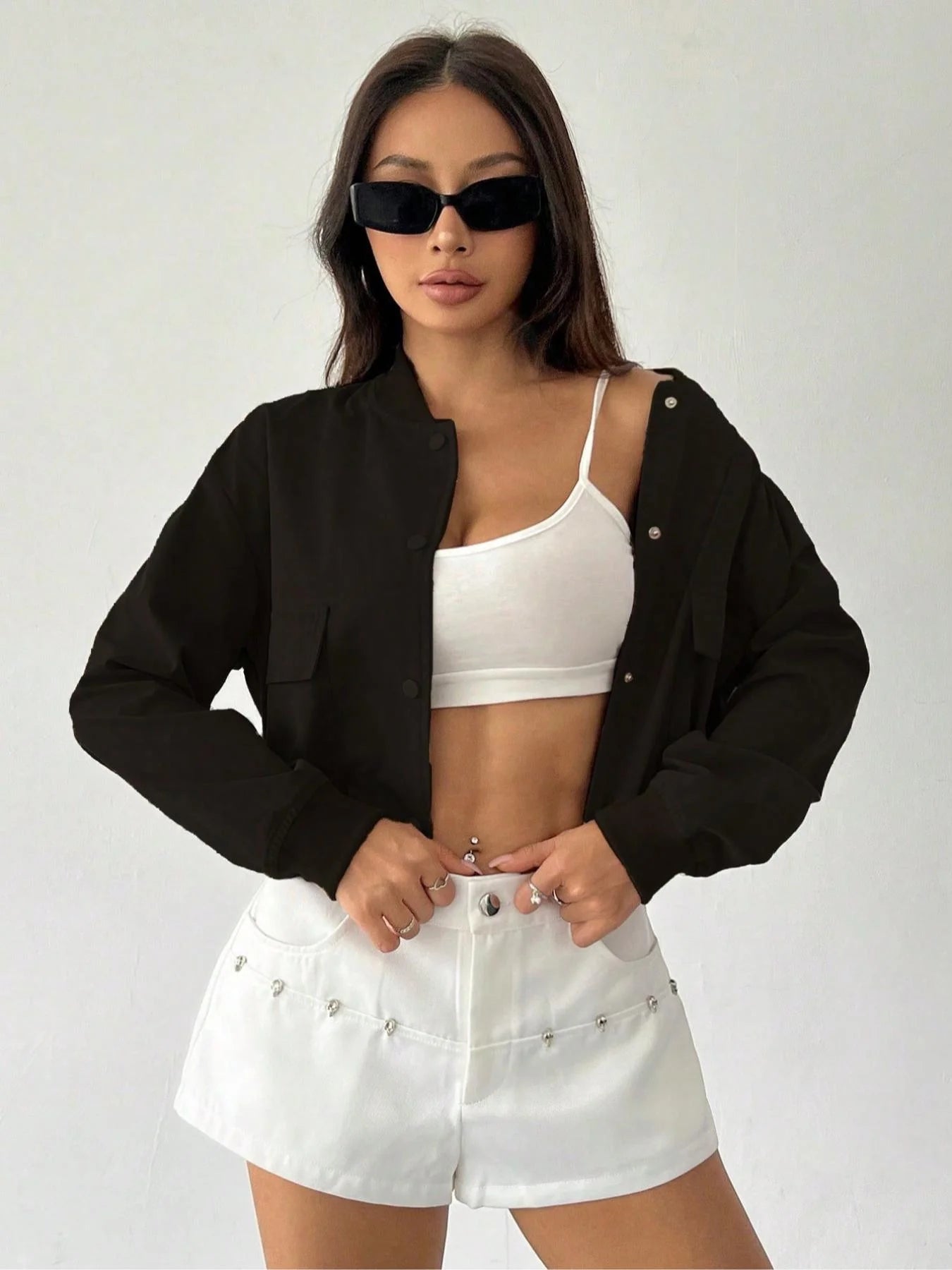 Women's Casual Woven Jacket Coat, Fitted Style, Moderate Fabric Thickness, Spring & Fall Fashion Outerwear for Women