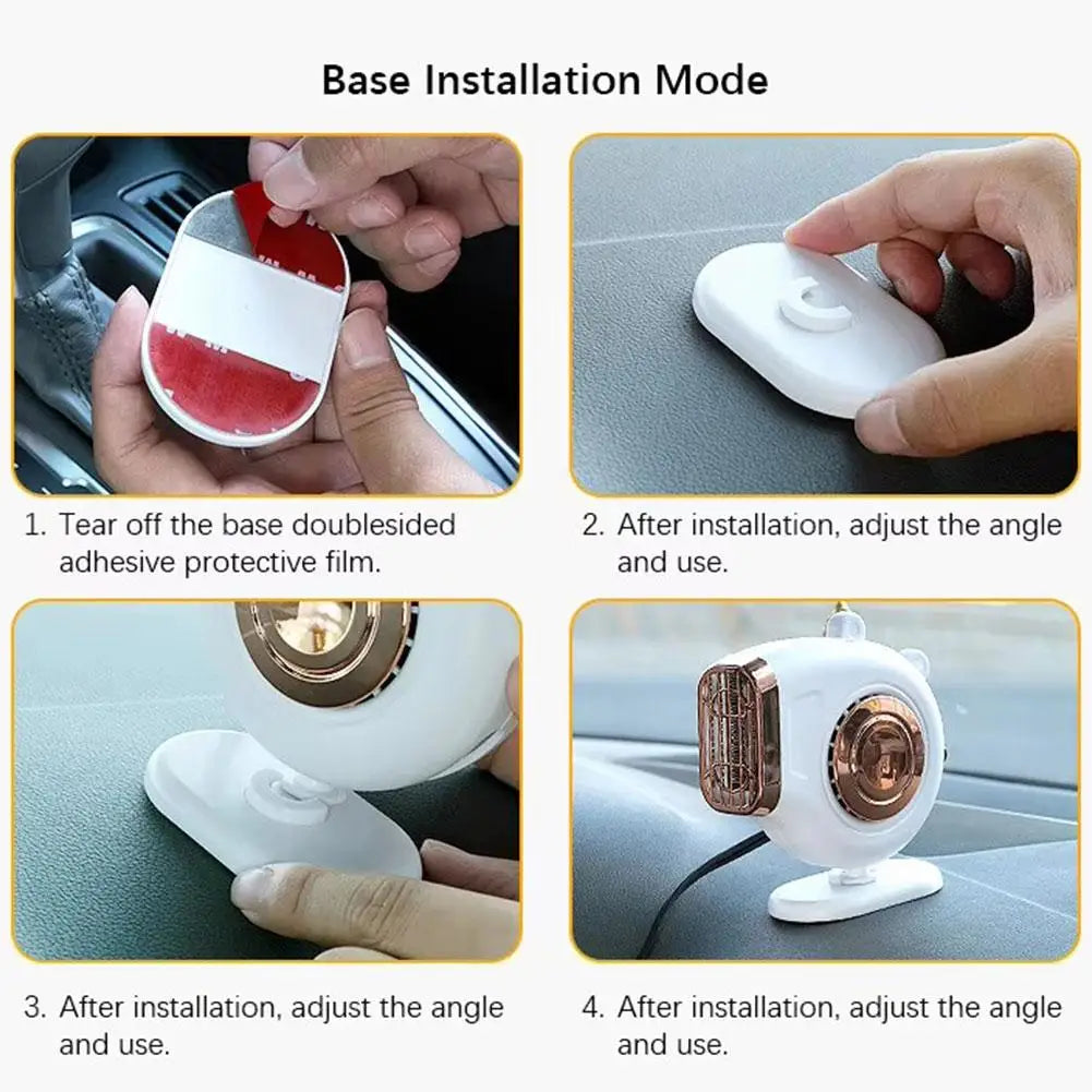 12V/24V Car Heater Winter Fast Heating Car Mini Hot Air Fan Adjustable Vehicle Dashboard Small Space Saving Car Heater