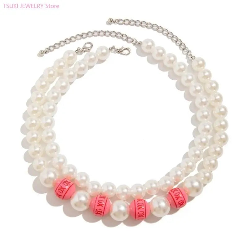 62KE Elegant Wedding Bridal Party Jewelry Adornment Beautiful Beaded Necklace Jewelry