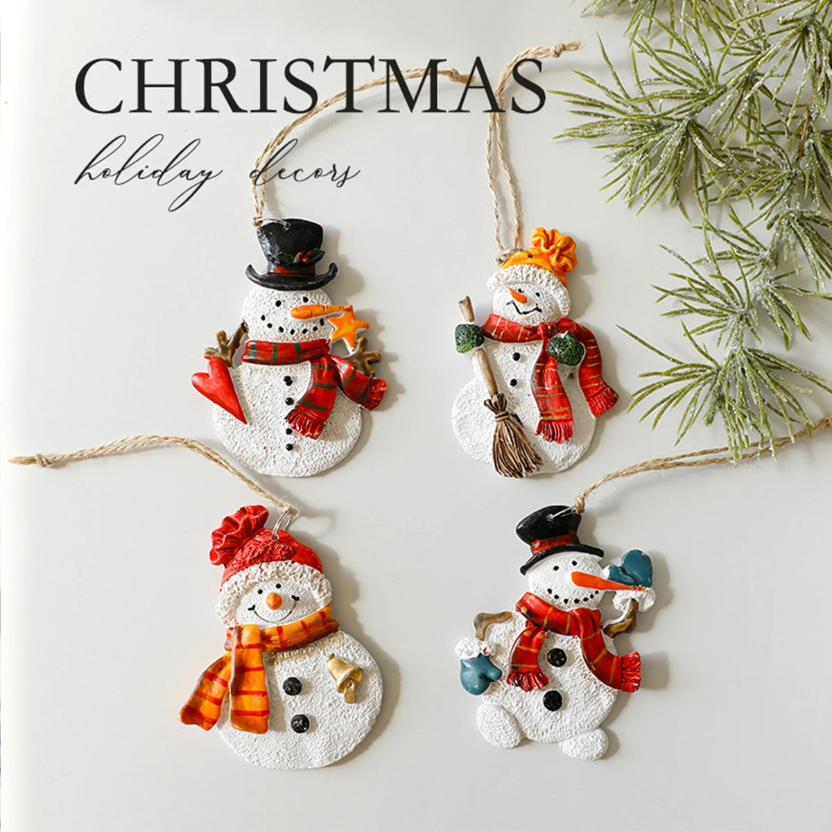 Resin Christmas DecorationsSanta Claus Snowman Ornaments Add Festive Atmosphere