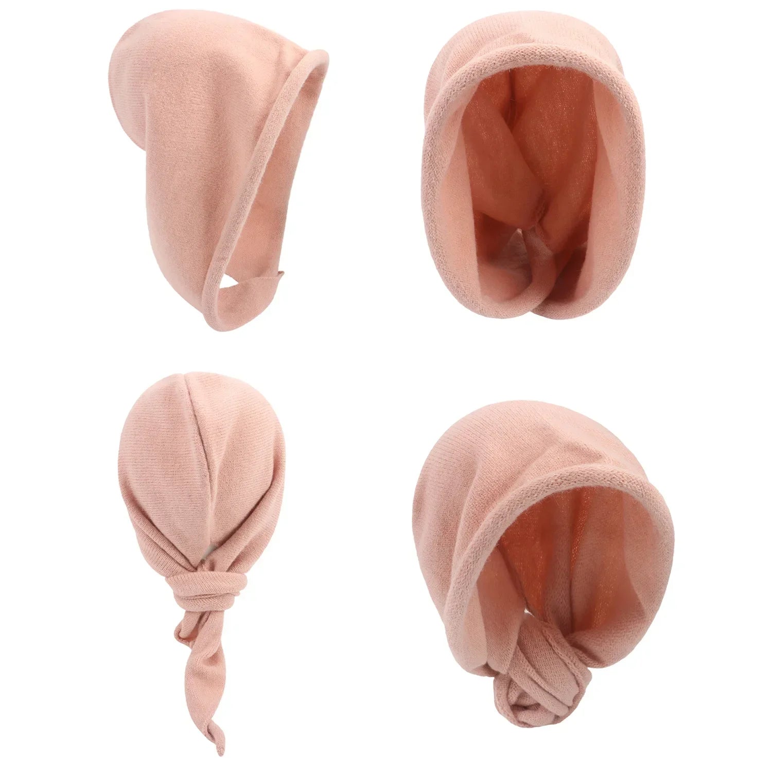 New Winter Balaclava Hat Scarf Combo Women's Fashion Knitted Cap Wrap-around Cashmere Skullies & Beanies