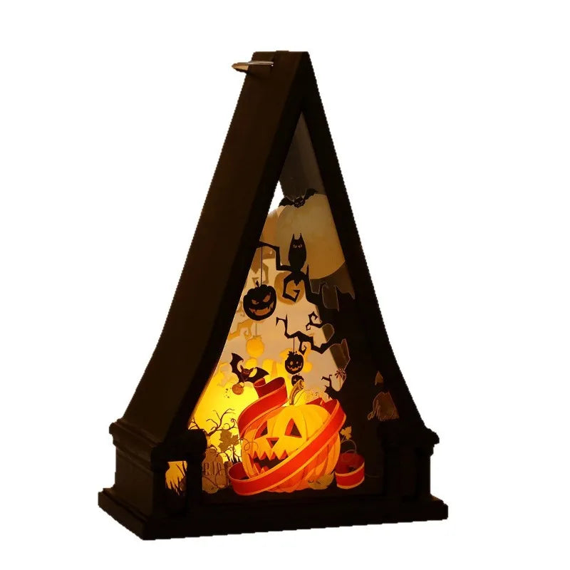 Halloween decorations desktop ornaments retro led lantern pendant nightlight atmosphere lights layout props. home accessories