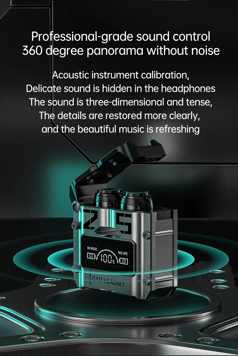 Wireless Noise Reduction HQ High Quality TWS Earphone M25 In-ear Type-C LED Display Recharge Earphone Headphone