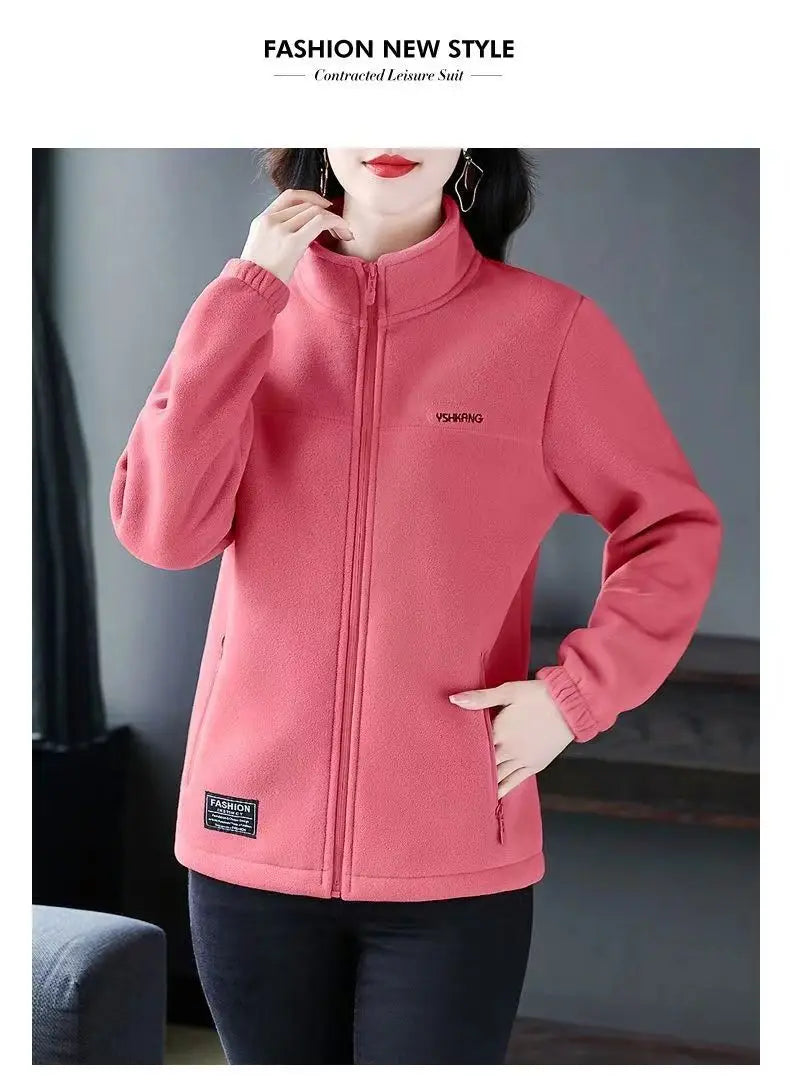 Fleece Jacket Women Can Be Worn In Autumn and Winter Thickened Double-sided Fleece Polar Fleece Jacket