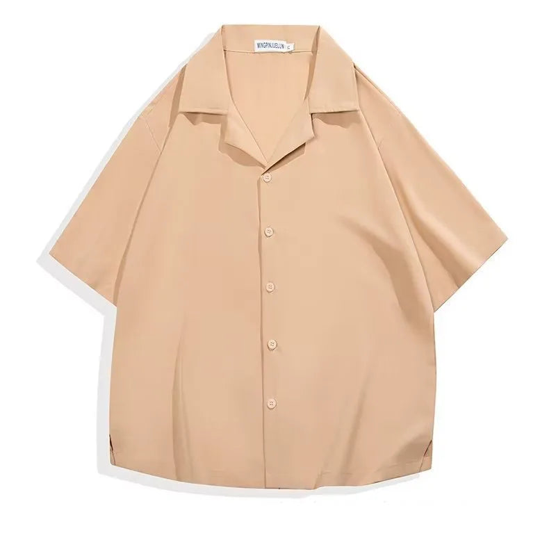 Men's Casual Shirts for Summer - Short Sleeve Loose Fit Tops in Solid Colors, Breathable and Cool Clothes