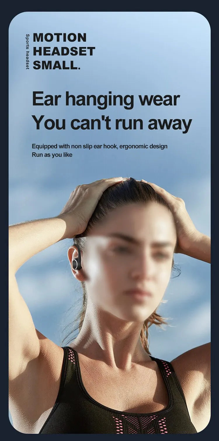 Wireless Bluetooth Earphones Sports Running Headset Wireless Single Ear Headphone TWS HiFi Stereo Noise Reduction Music Headset