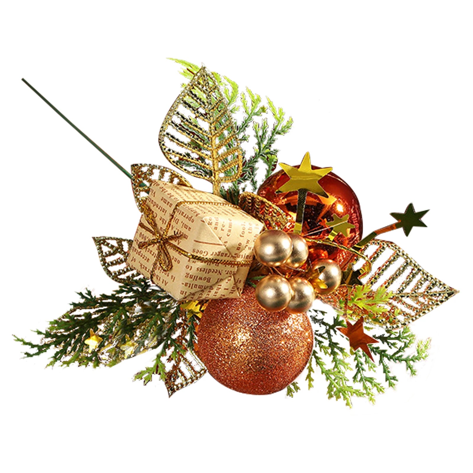 Christmas Decor Picks Artificial Foam Pine Branch Berry Cuttings Ornament Xmas Festive Party DIY Supplies