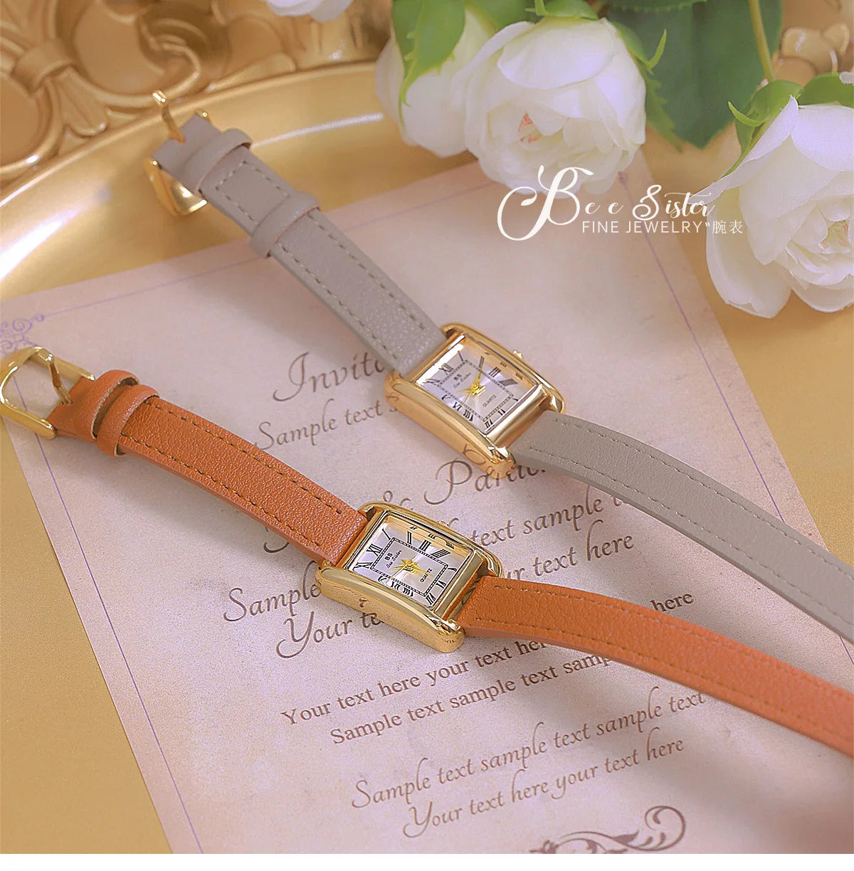 Women Watches 2025 Casual Vintage Leather Watch For Women Fashion Quartz Wristwatches Rose Gold Square Clock Gift For Girlfriend