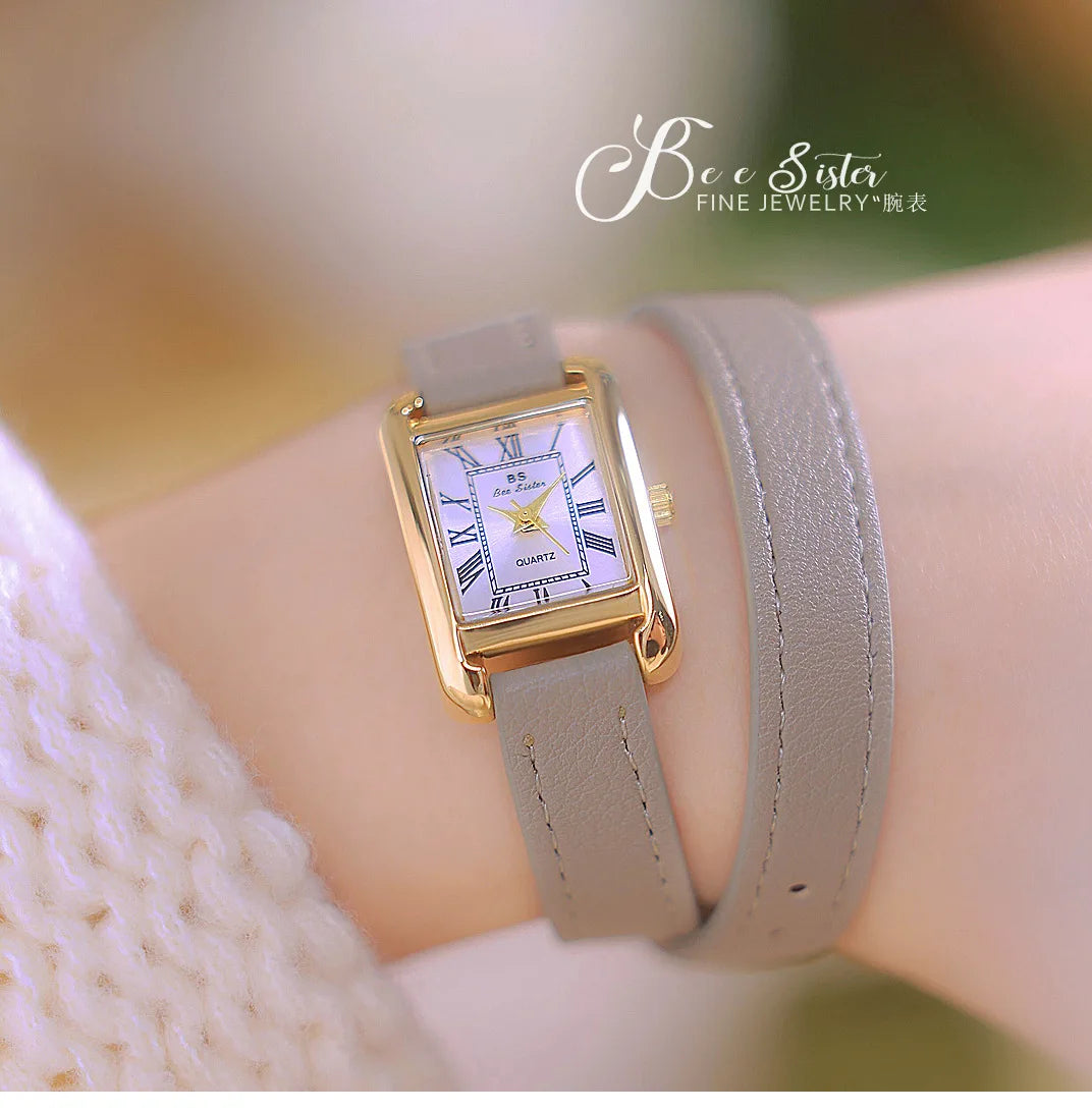 Women Watches 2025 Casual Vintage Leather Watch For Women Fashion Quartz Wristwatches Rose Gold Square Clock Gift For Girlfriend
