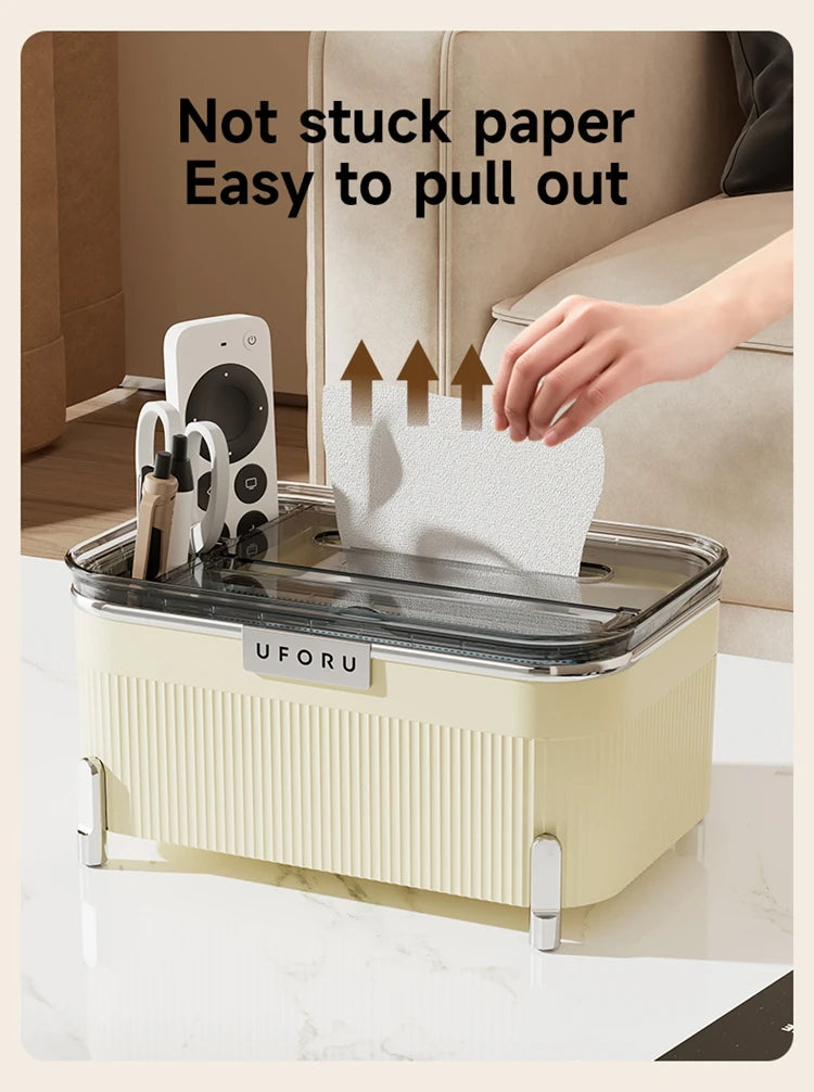 Uforu Desktop Multifunctional Storage Box |   Holds Remote Controls & Small Electronics |   Organizer for Home & Office