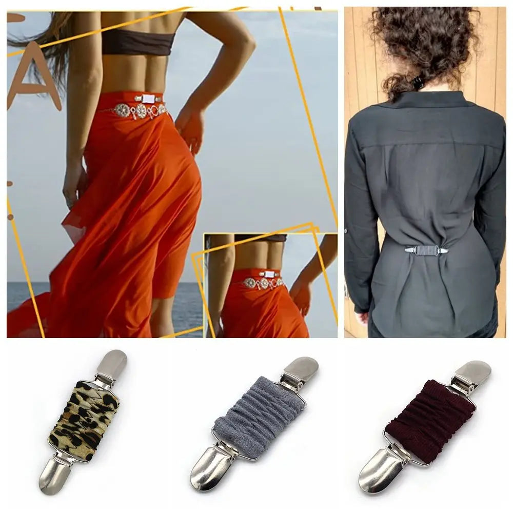 New Design Dresss Clips Back Cinch Set Elastic Clothes Clip to Tighten Dress Fashion Accessories for Women Kids