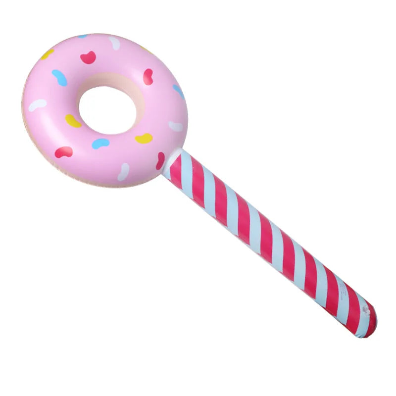 Kid Donut Inflatable Stick Air Hammer Toy Big Size 80CM  Party Games Outdoor Carnival Inflatable Toys Halloween Chrismas toy