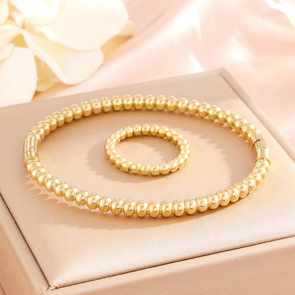 Luxurious and fashionable design bracelet and ring set, fashionable jewelry suitable for women’s parties and banquets