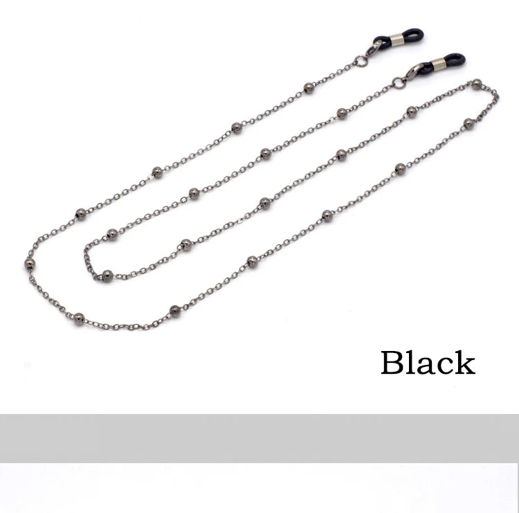 Fashion Metal Men women Eyeglass Chains Sunglasses Reading Beaded Glasses Chain Eyewears Cord Strap Rope female glasses chain