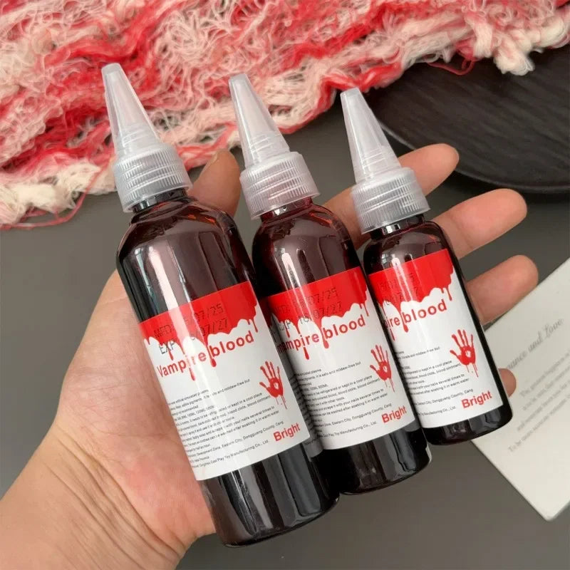 Halloween Fake Makeup Blood DIY Cosplay Prank Emulation Props Person Plasma Horror Festival Party Decorations 30/60/100/200ML