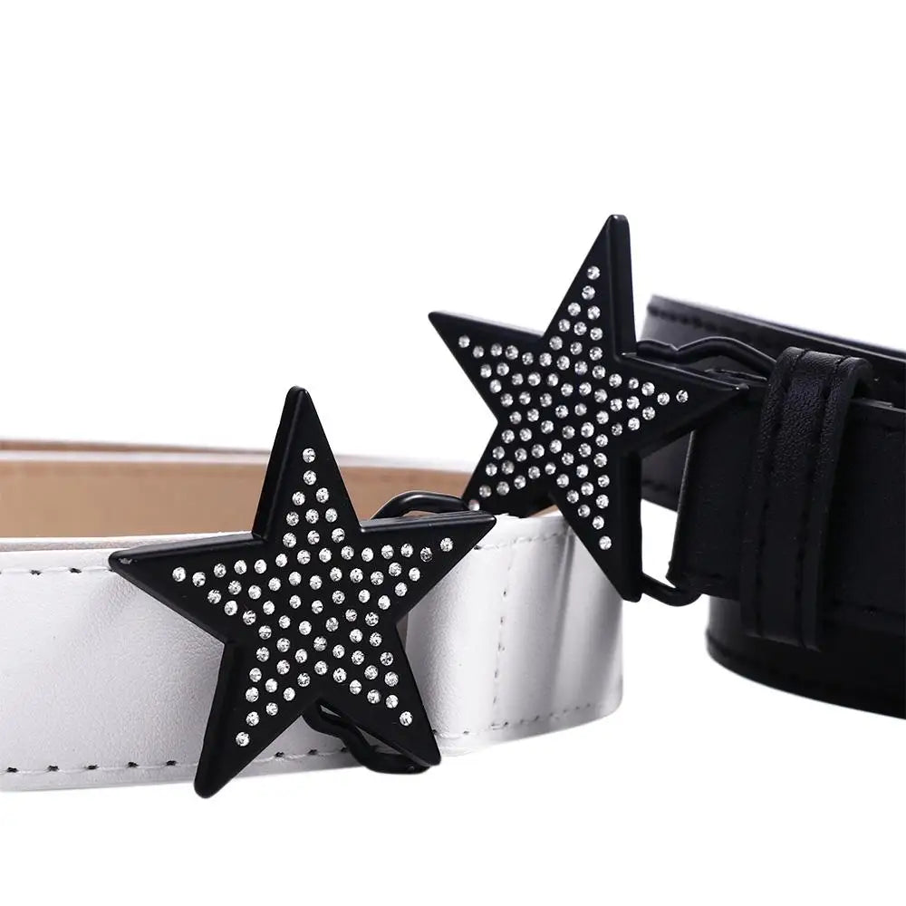 Accessories Alloy Width Waist Belt PU Leather Retro Women Waist Belt Adjustable Waistband Corset Belt Star Buckle Belt