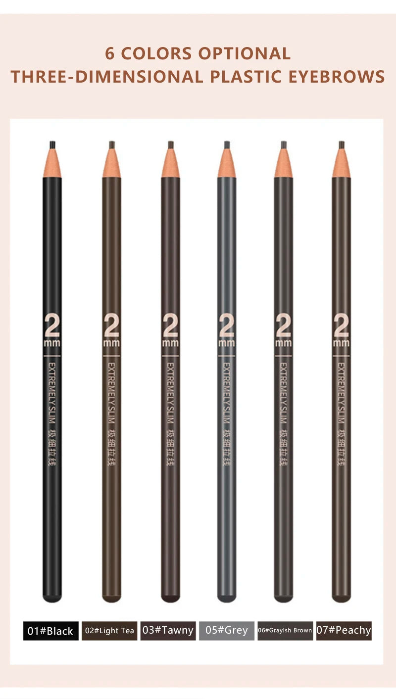 1PC Eyebrow Pencil Tattoo Waterproof Eye Brow Pencil Tint Makeup Cosmetics 6 Colors Microblading Long Lasting Eyebrow Pen