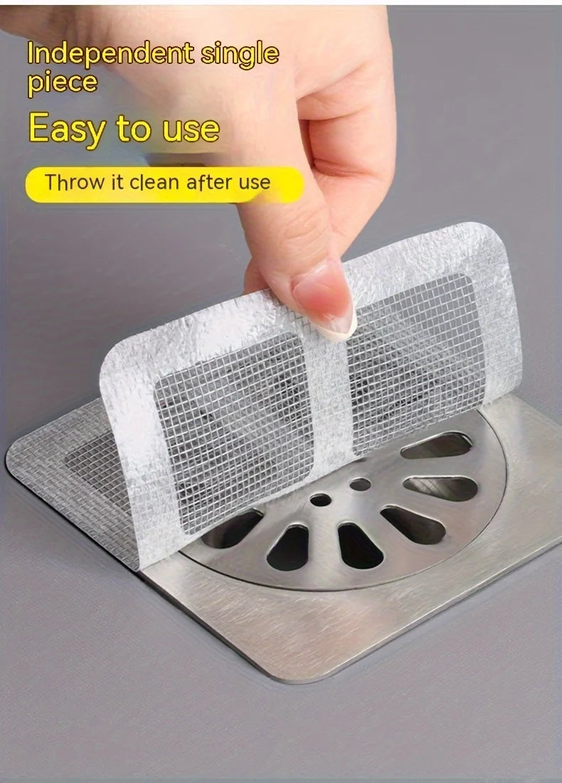 10/20pcs Floor Drain Sticker, Insect-proof Self-adhesive Bathroom Hair Filter Net, Sewer Filter, Kitchen Anti-blocking Mesh Net