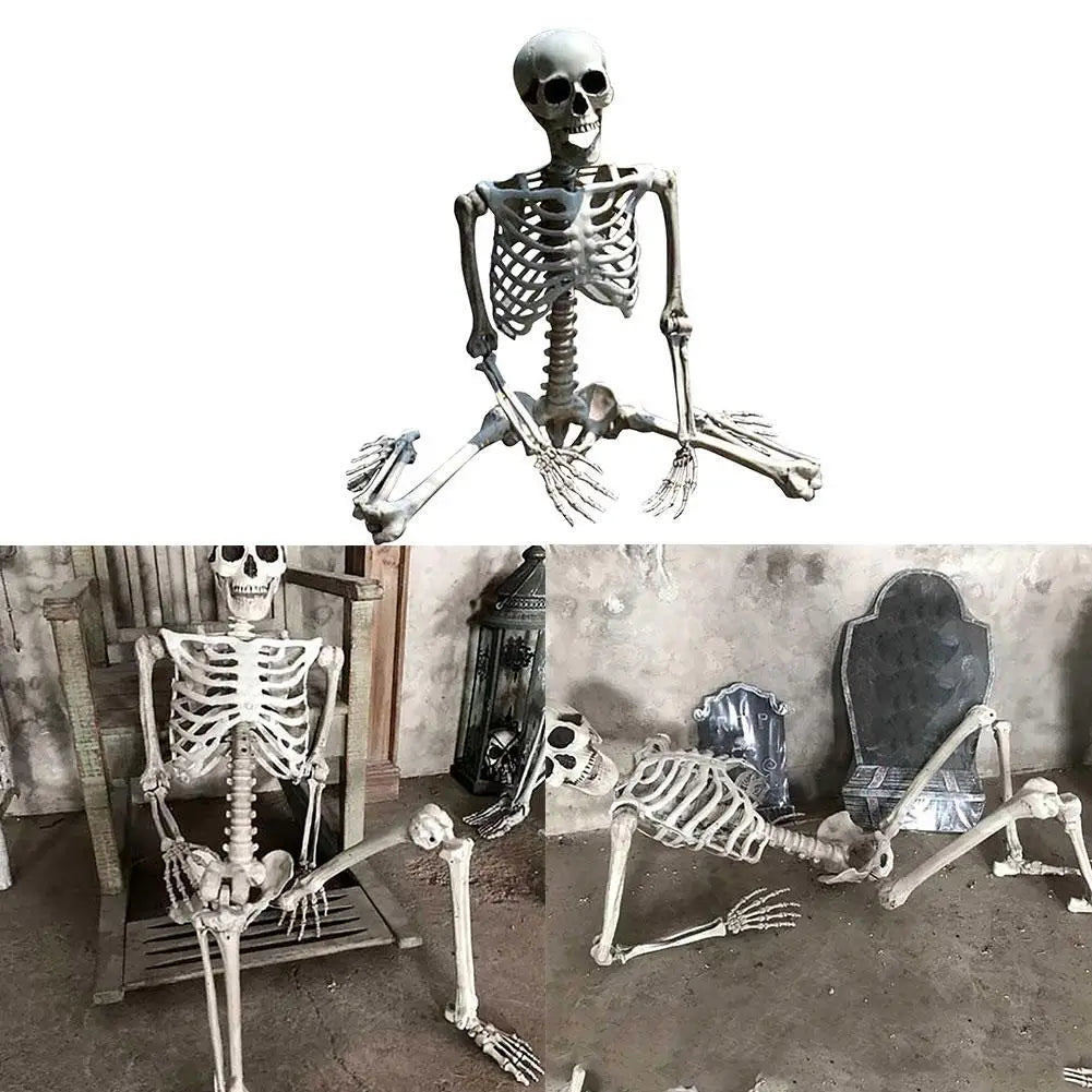 Halloween Human Skeleton Hanging Props Home Evil Party Decoration Horror Scary Movable Big Skull Decorations