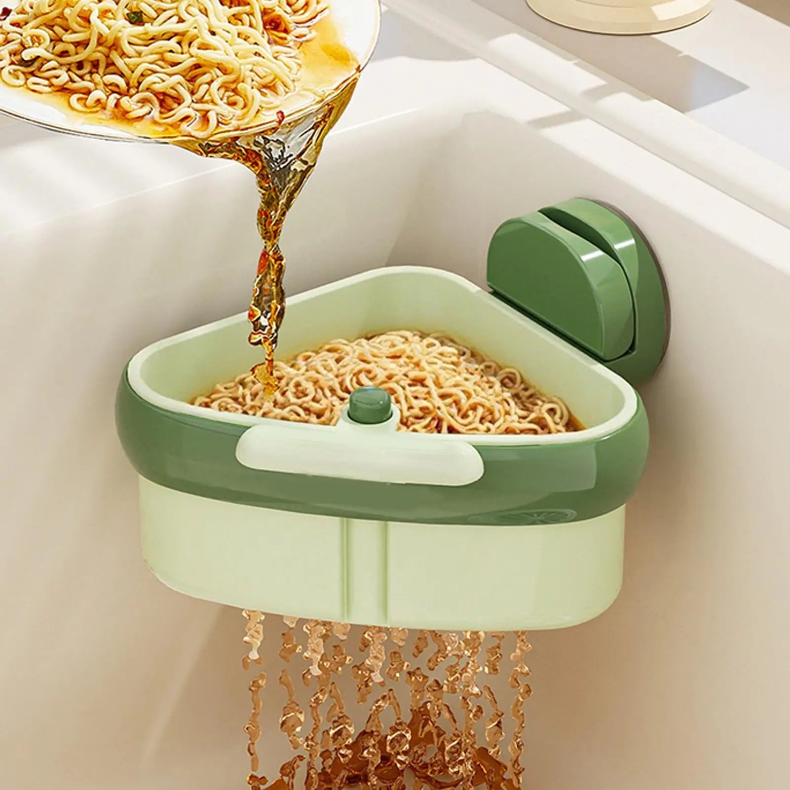 Kitchen Corner Sink Strainer Sink Food Strainer Basket Suction Cup Multi Functional Waste Filter Dishcloth Holder Home Tools