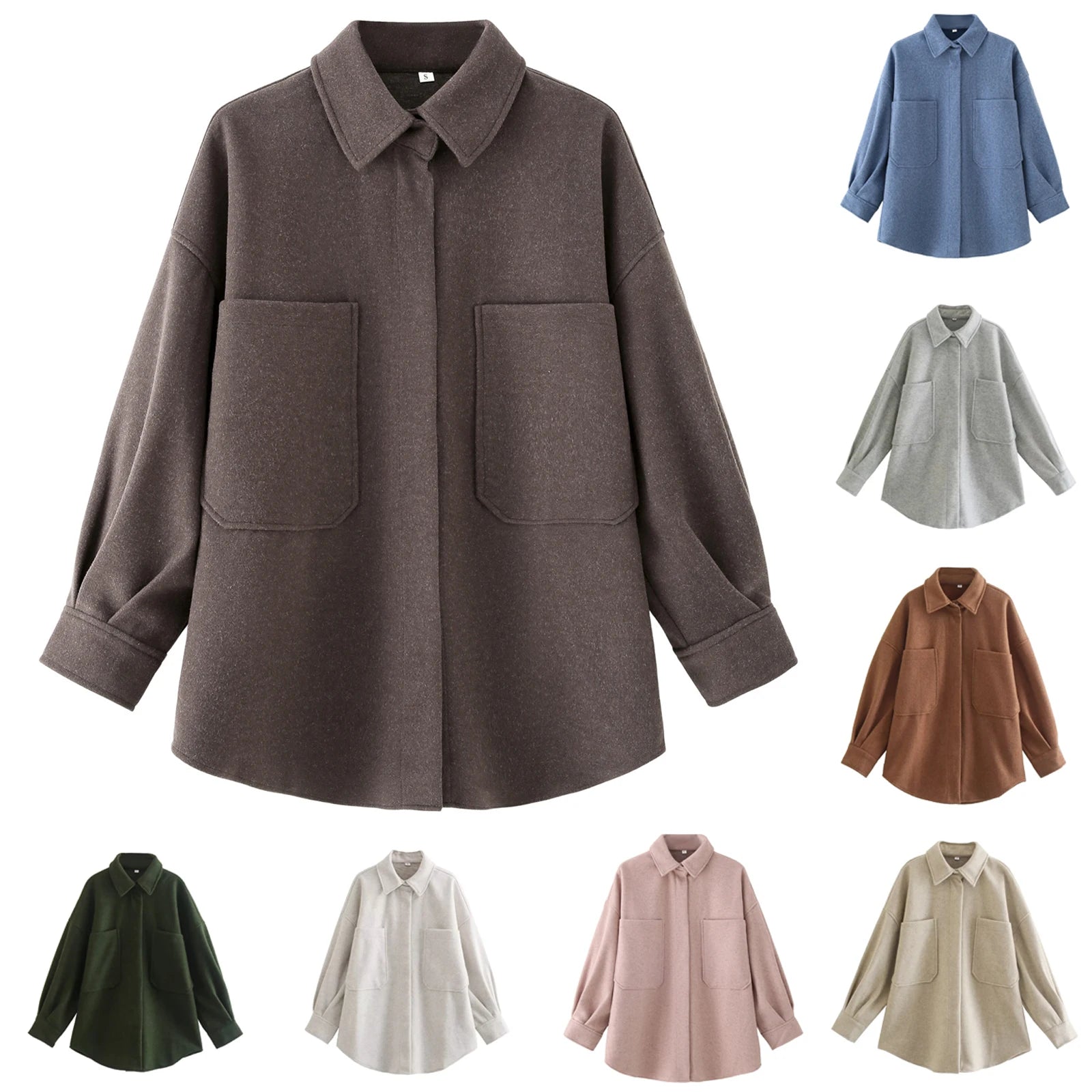 Women Casual Comfort Jackets Cozy Soft Fabric Casual Lapel Collar Winter Outerwear Female Daily Vintage Wearing With Pocket