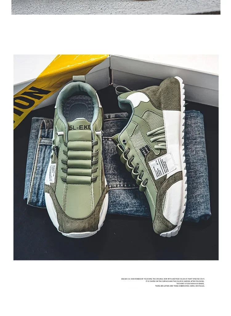 Shoes for Men Casual Sports Trend Designed Personality Elastic Band Vulcanized Shoes Men Sneakers Comfortable Breathable Shoes