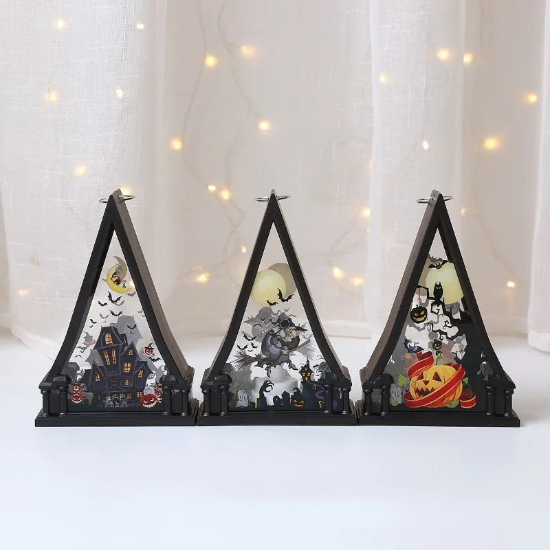 Halloween decorations desktop ornaments retro led lantern pendant nightlight atmosphere lights layout props. home accessories