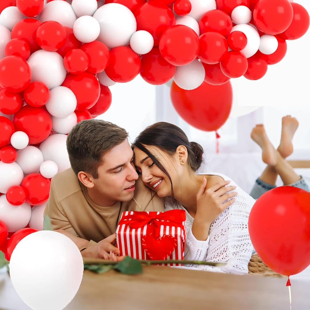 Christmas Red Balloons Garland Red White Balloons Arch Kit Xmas Home Birthday Party Graduation Baby Shower New Year Decoration