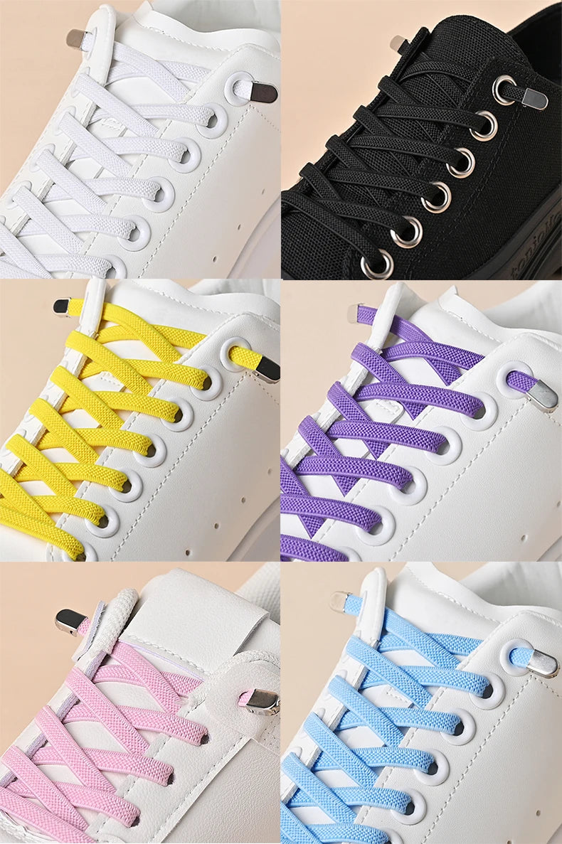 No Tie Shoelaces Elastic Outdoor Leisure Sneakers Quick Safety Flat Shoelace Kids And Adult Unisex Lazy laces