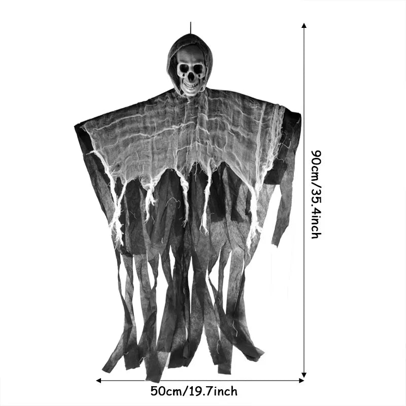 Halloween Decorative Hanging Ghost Skull Skeleton Gauze Haunted Home Party Horror Props Hanger House Yard Party Hanging