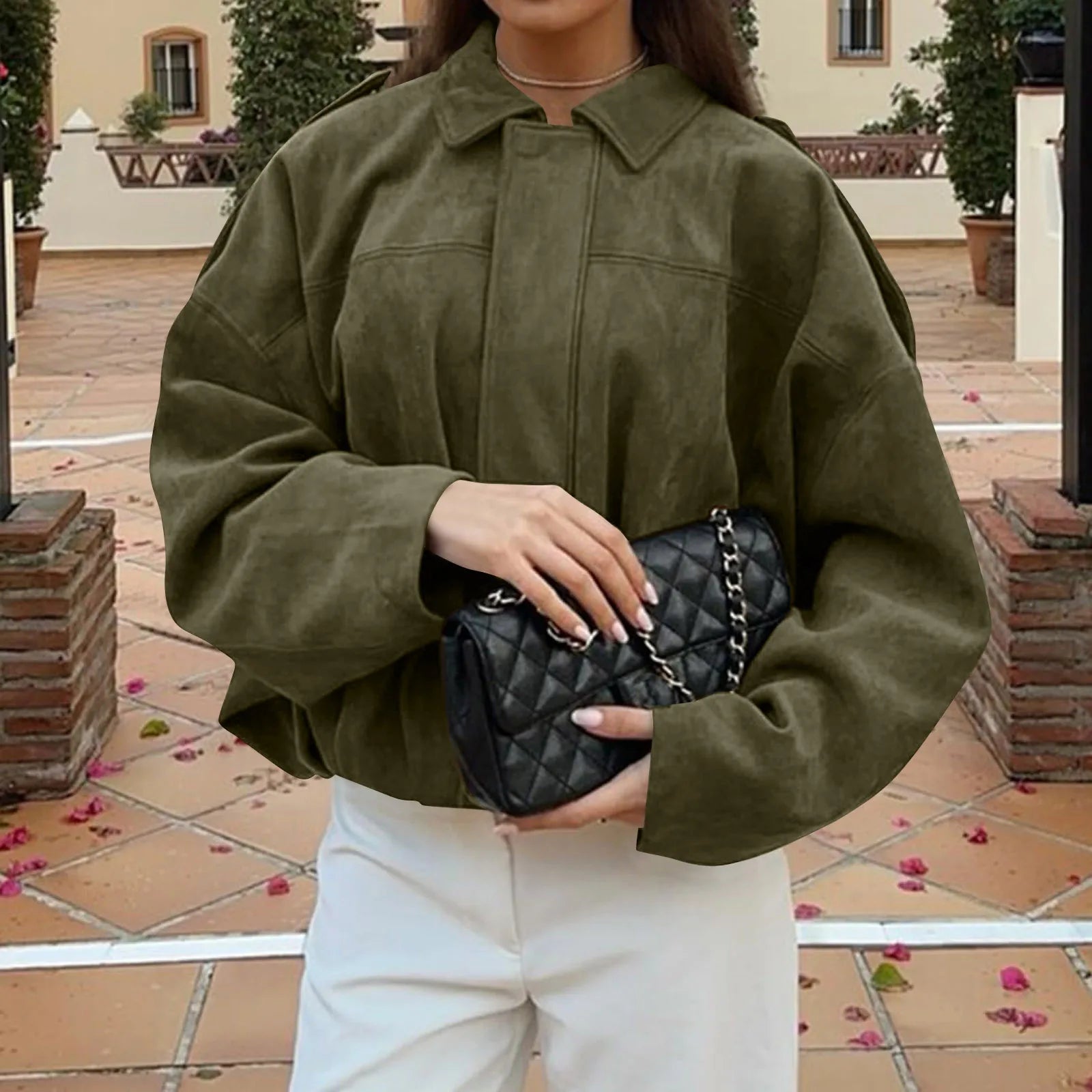 Women's Jackets Coat Fashion Turn-down Collar Long Sleeve Loose Coats Vintage Female Outerwear Chic Street Youth Jackets Tops