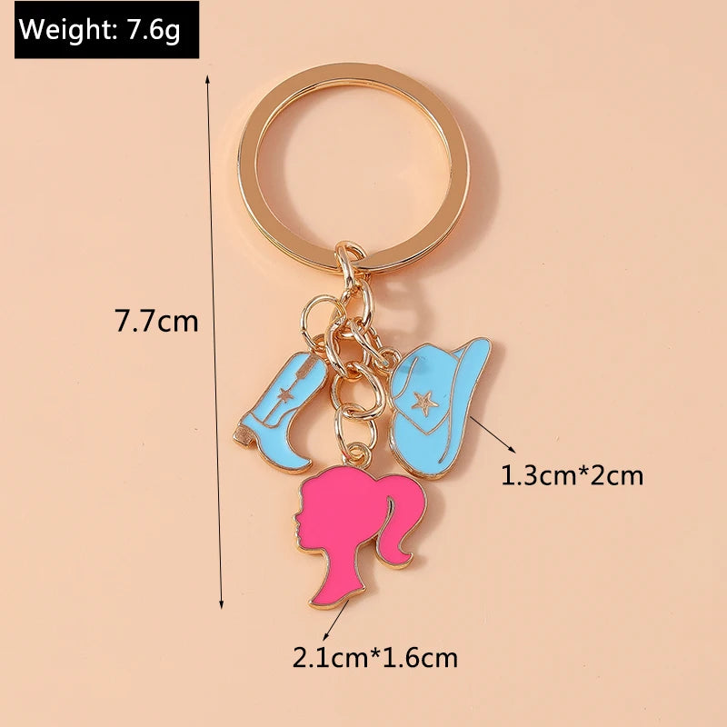 Fashion Women Hat Shoe Pendants Keychain for Car Key Handbag Purse Hanging Keyrings Accessories DIY Jewelry Gifts