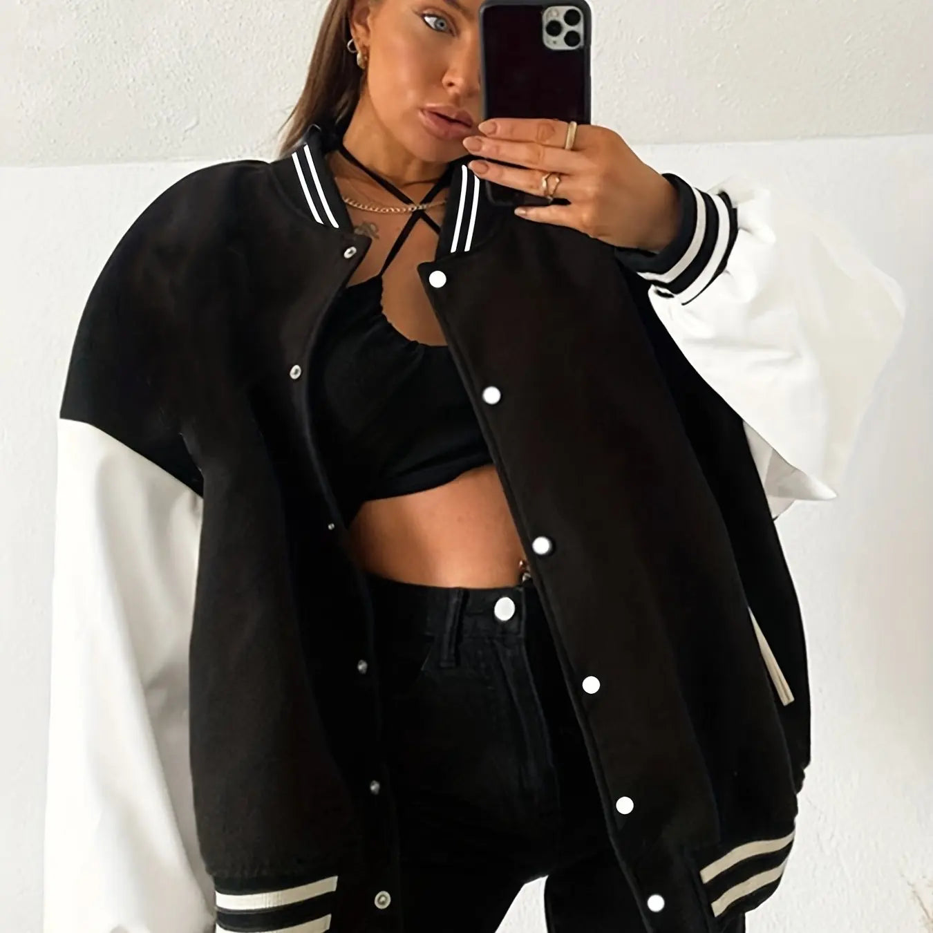 Women's Jacket Baseball Vest Comfortable Fashionable and Versatile Autumn and Winter Casual Warm Baseball Coll