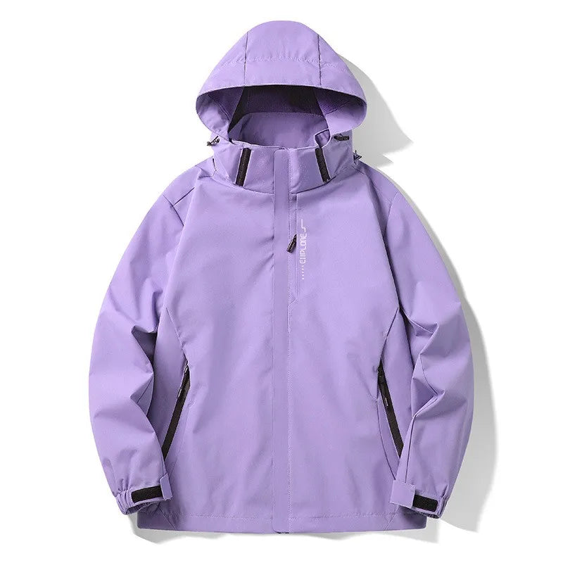 Women's Jacket Solid Color Long Sleeved Loose Fitting Outwear Hooded Outdoor Suit Windproof And Waterproof Thin Jacket Versatile