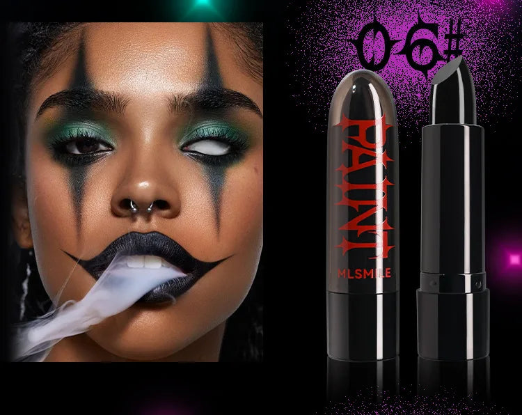 Halloween Matte Lipstick Dark Black Vampire Olive Green Creative Halloween Makeup Face Body Painting