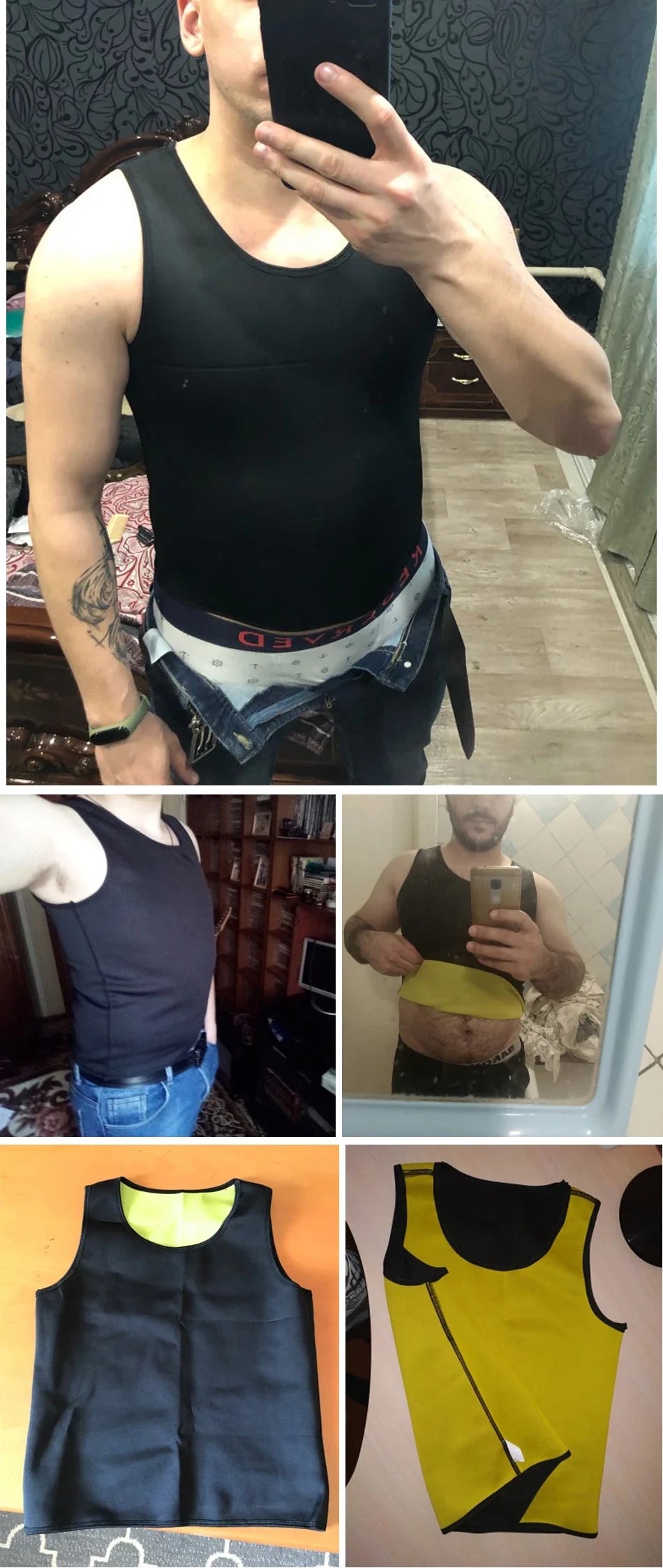 Men Training T-shirts Sauna Effect Sports Vest Exercise Tops Fitness Clothes Slimming Weight Loss Sportswear Workout Activewear