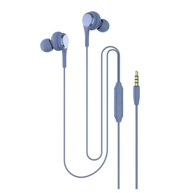 3.5mm Wired Earphones with Microphone, Universal In-Ear Headphones Hands-Free Calling & Metallic Finish for Phone PC