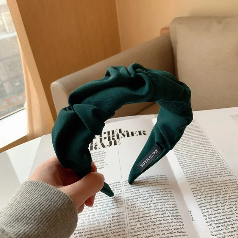 2023 New Fashion Women Girls Hair Accessories Wide Side Classic Hairband Solid Color Casual Headband Adult Headdress