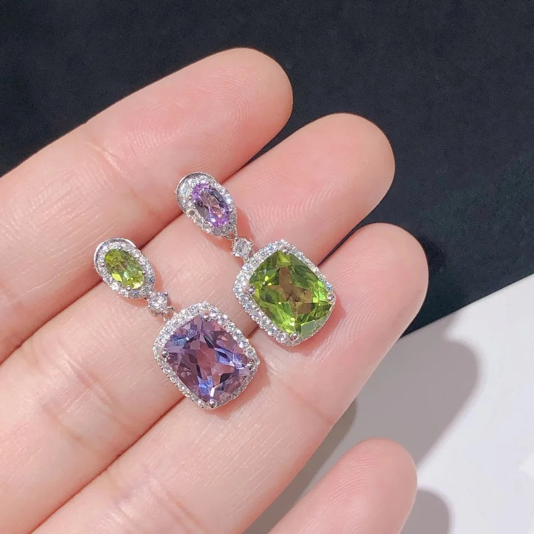 2022 New Popular Jewellery Emerald Earrings Female 925 Stamp Fashion Inlaid Zirconia Small Fragrant Wind Long Earring Party Gift