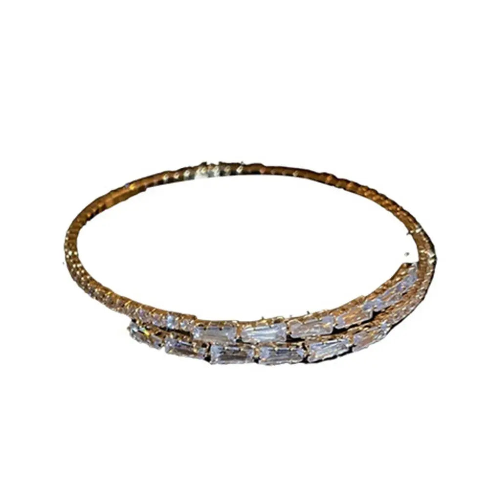 Women Gift Decoration Jewelry Accessories Minority Design Women Bracelets Full Rhinestone Bracelet Cuff Bangles Simple Pulseras